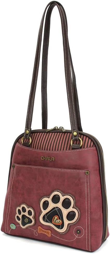 Chala Paw Print Convertible Backpack - shoulder bag view